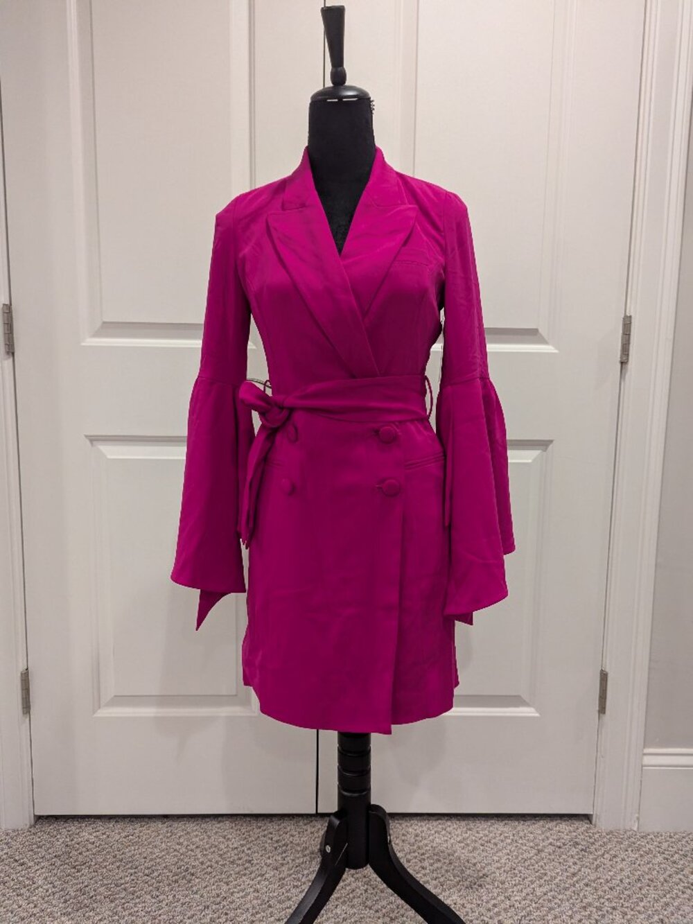 BOSTON PROPER Blazer Dress Fuchsia/Hot Pink Dress Sz 0 WITH TAGS